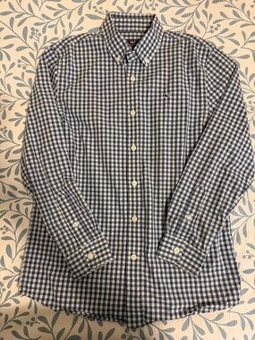 Vineyard Vines Classic Blue/White Gingham Button-Down Shirt